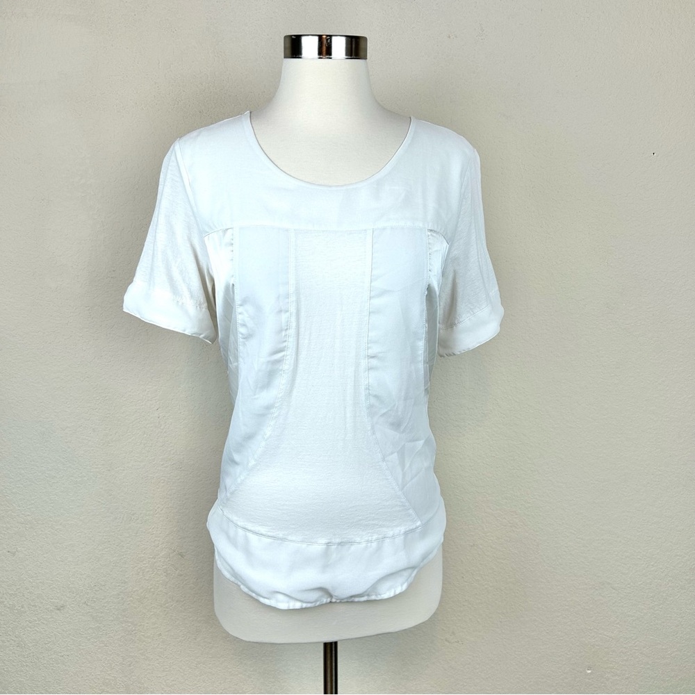 J. Crew White Short Sleeve Lightweight Top